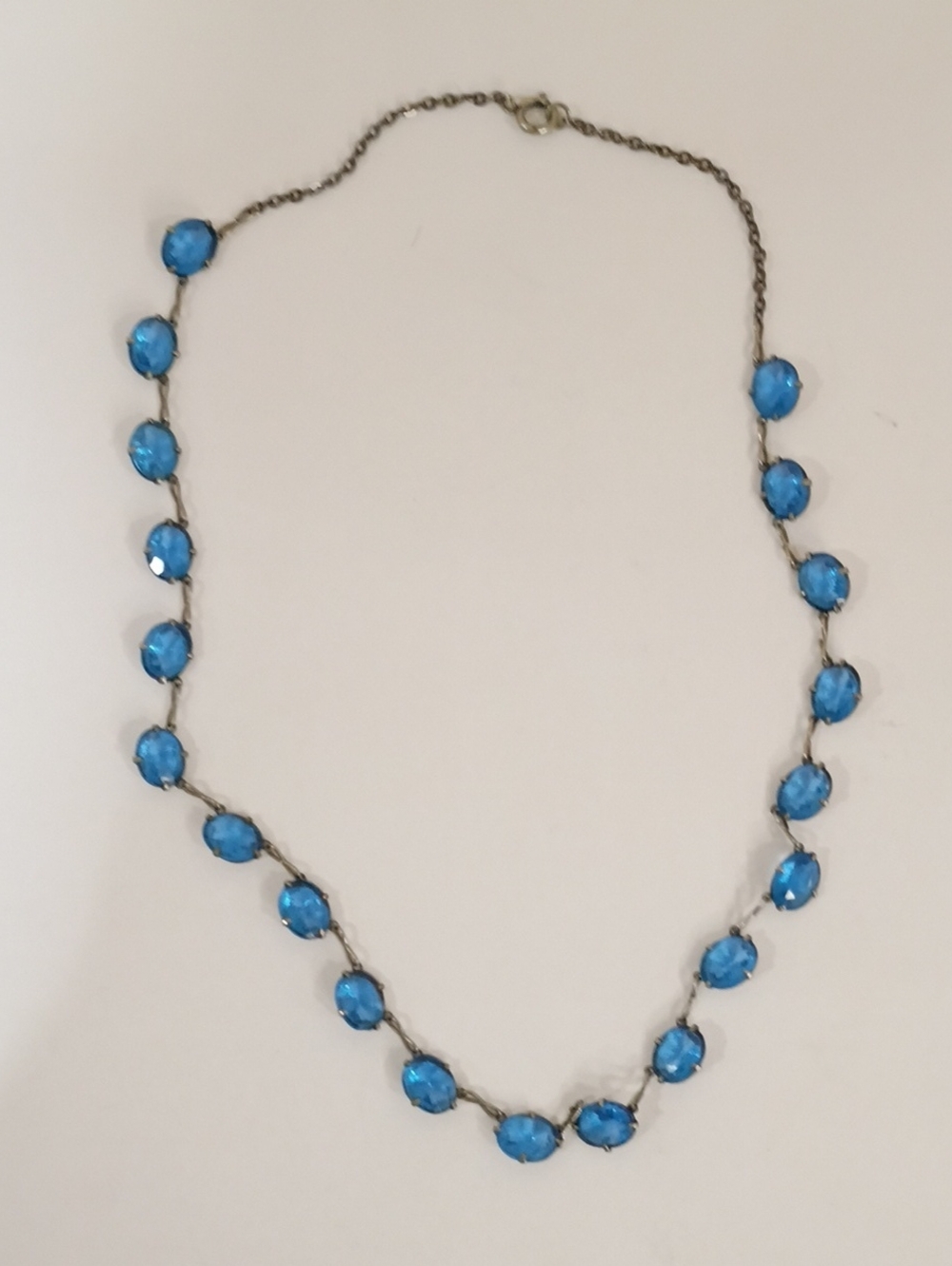 Blue Glass Crystal Necklace/Choker - Vintage!